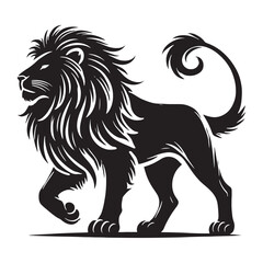 Captivating lion silhouette for creative artistic applications - Lion black vector
