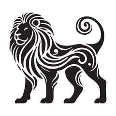 Bold lion silhouette for versatile design applications - Lion black vector
