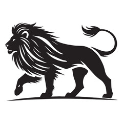 Lion silhouette for versatile design needs in media - Lion black vector
