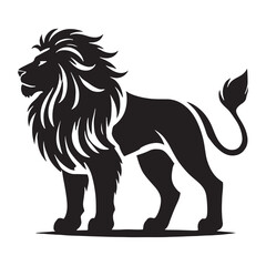 Unique lion silhouette for modern digital projects - Lion black vector
