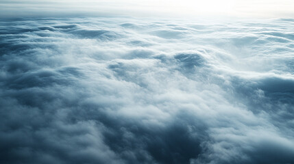 Beautiful cloudscape viewed from above during soft daylight hours.