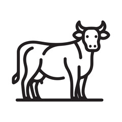 2d cow logo with white background