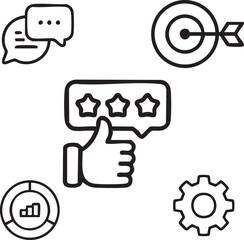 Marketing vector|Creative marketing|Marketing funnel vector|Influencer marketing vector|Visual marketing vector|Content marketing vector|Marketing tools vector design icon symbol set