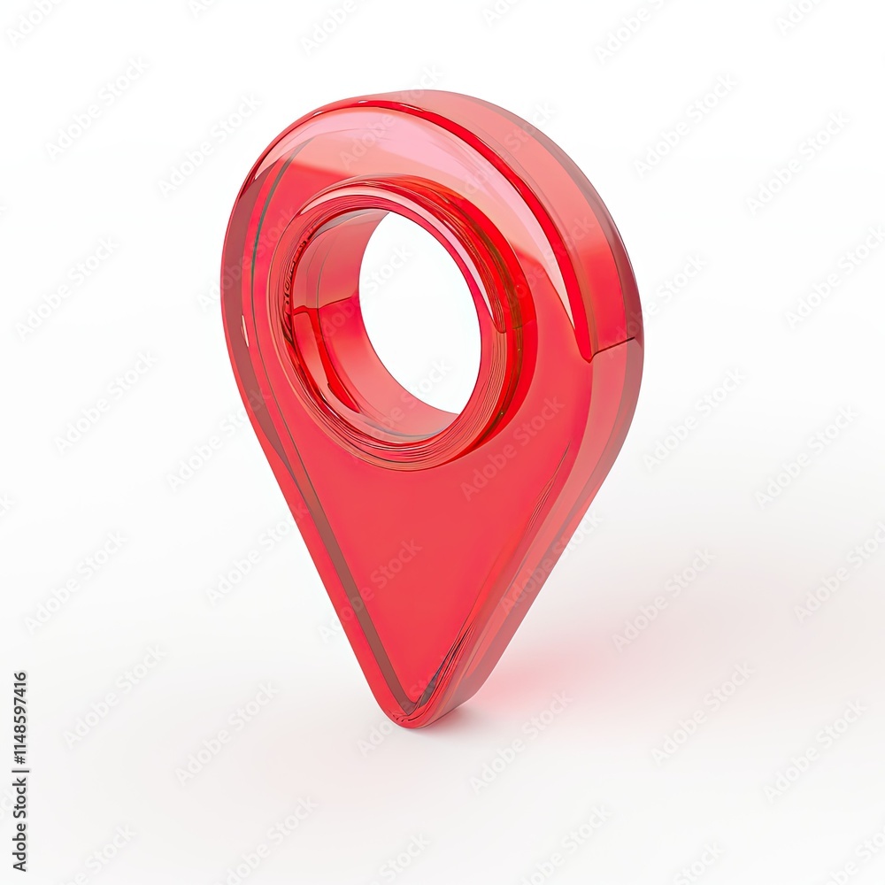 Aufkleber a red location pin icon, symbolizing navigation and geographic reference points. isolated on white b