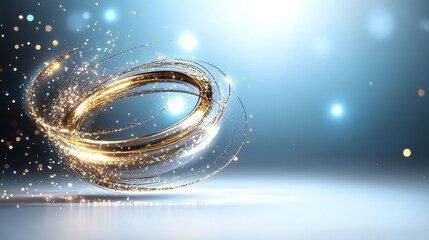 Gold circle with a lot of sparkles
