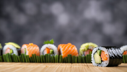 Sushi blury background with copyspace