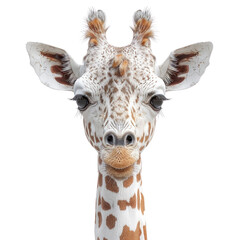 Obraz premium A giraffe with a white face and brown spots