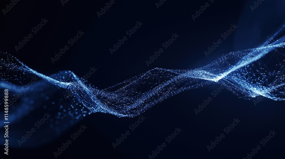 Poster abstract tech background shows network connection. futuristic design with lines, dots. illustrates g