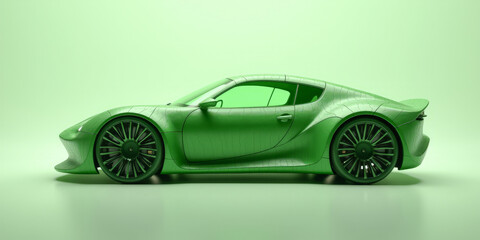 Fototapeta na wymiar green eco mobile on a green background
