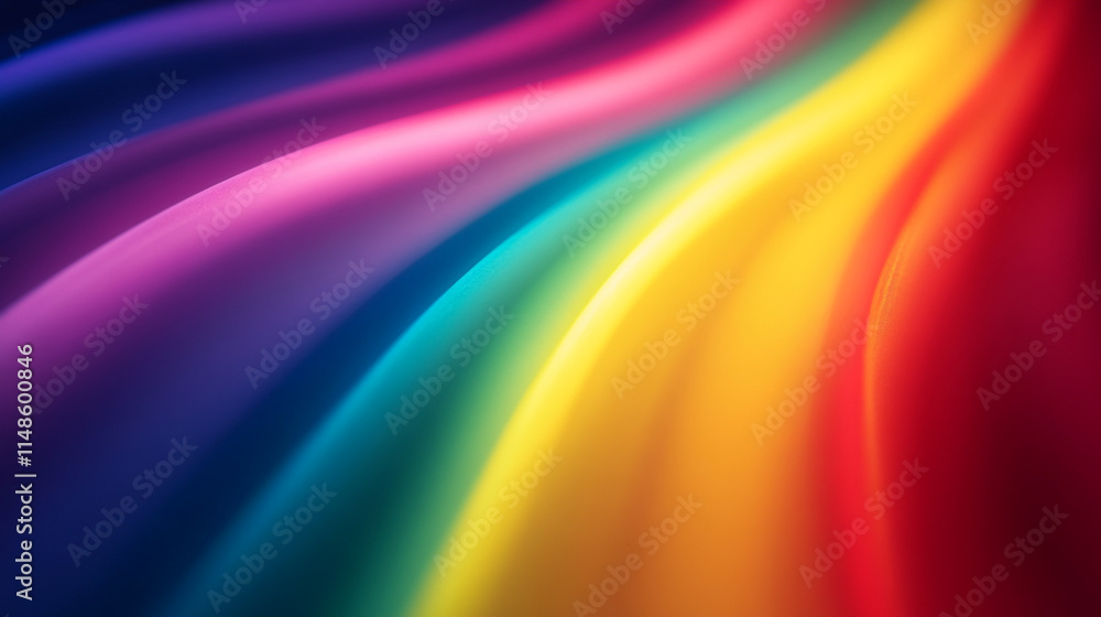 Poster colorful waves create a vibrantradient across the background backdrop.