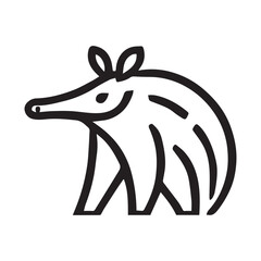 2d aardvark animal logo with white background