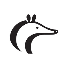 2d aardvark animal logo with white background