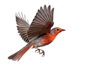 Illustration vectorielle d’un oiseau rouge, en style minimaliste