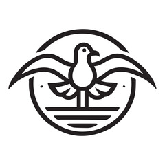 2d logo of albatross bird with white background