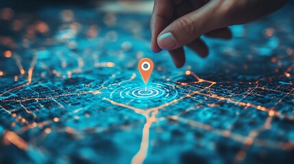 Naklejka premium Navigating urban landscapes mapping technology cityscape digital