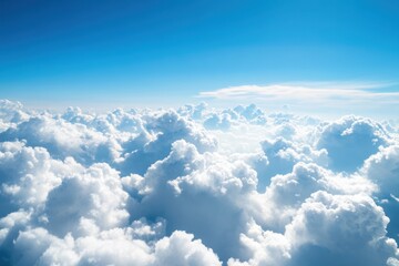 Fototapeta premium Fluffy white clouds beautifying the sky aerial view nature photography serene environment above the world capturing tranquility in the sky