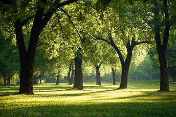 Fototapeta premium a grassy area with trees and grass