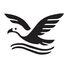 2d logo of albatross bird with white background