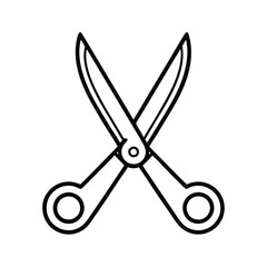 a line drawing of a pair of scissors
