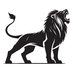 Majestic roaring lion silhouette for creative purposes - Roaring lion vector

