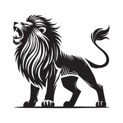 Minimalistic roaring lion silhouette for modern designs - Roaring lion vector
