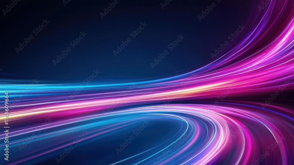 Aufkleber vibrant abstract background with dynamic neon lights and colorful curved lines for creative use