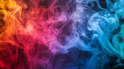 Colorful smoke swirling in a mesmerizing display of vibrant hues.