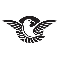 2d logo of albatross bird with white background