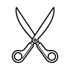 a line drawing of a pair of scissors