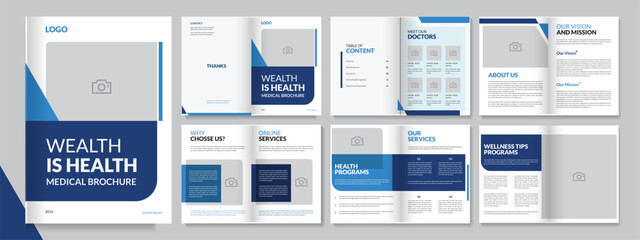 Healthcare Medical Brochure Template, 12 page design brochure