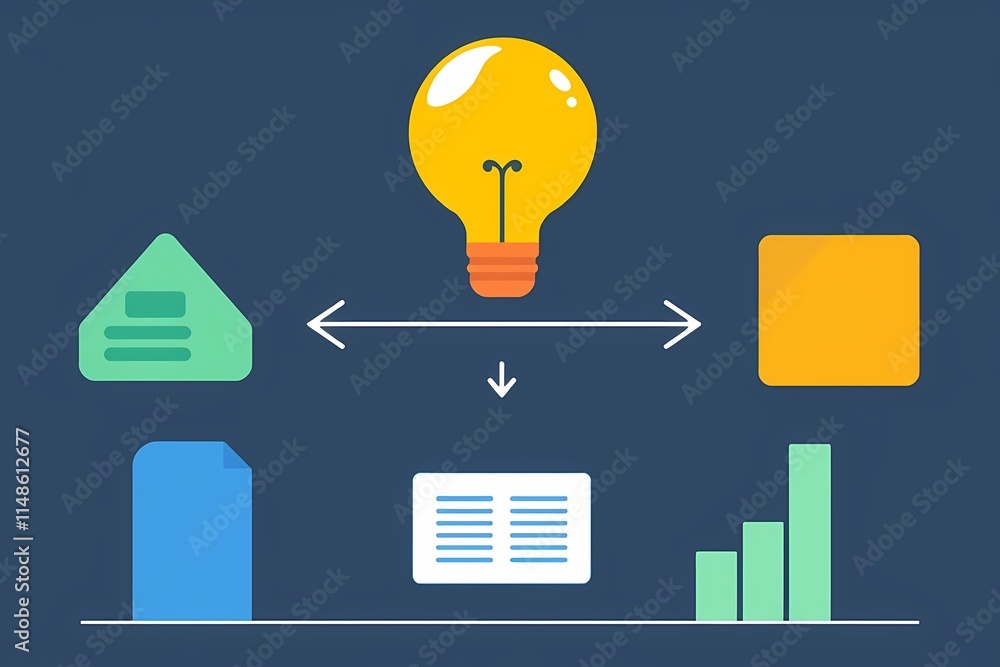 Poster the power of ideas: a vibrant illustration depicting the transformative journey of an idea, from ini