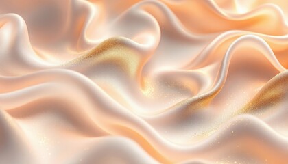Obraz premium Luxurious Peach and Gold Silk Fabric Texture: Elegant Draped Satin with Shimmering Glitter