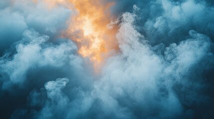 Obraz premium Mystical clouds blend with fiery hues in a captivating display of nature.