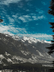 snow covered mountains