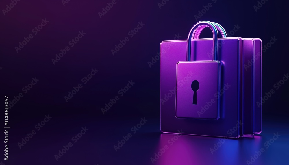 Poster secure data and privacy with folder lock: safeguard confidential information for web pages, presenta