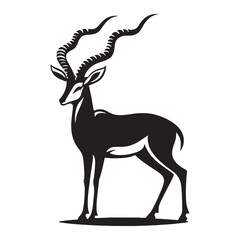 Creative gazelle silhouette for modern artistic uses - Gazelle illustration - minimallest gazelle vector
