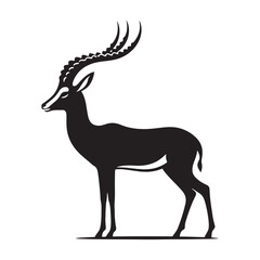 Captivating gazelle silhouette for artistic media needs - Gazelle black vector
