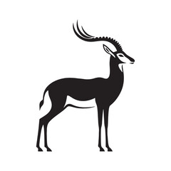 Gazelle silhouette for versatile artistic applications - Gazelle black vector
