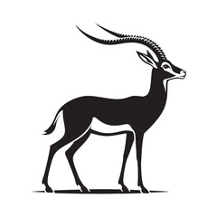 Graceful gazelle silhouette for unique design uses - Gazelle black vector
