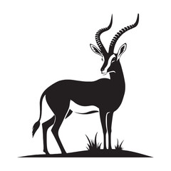 Elegant gazelle silhouette for modern artistic uses - Gazelle black vector
