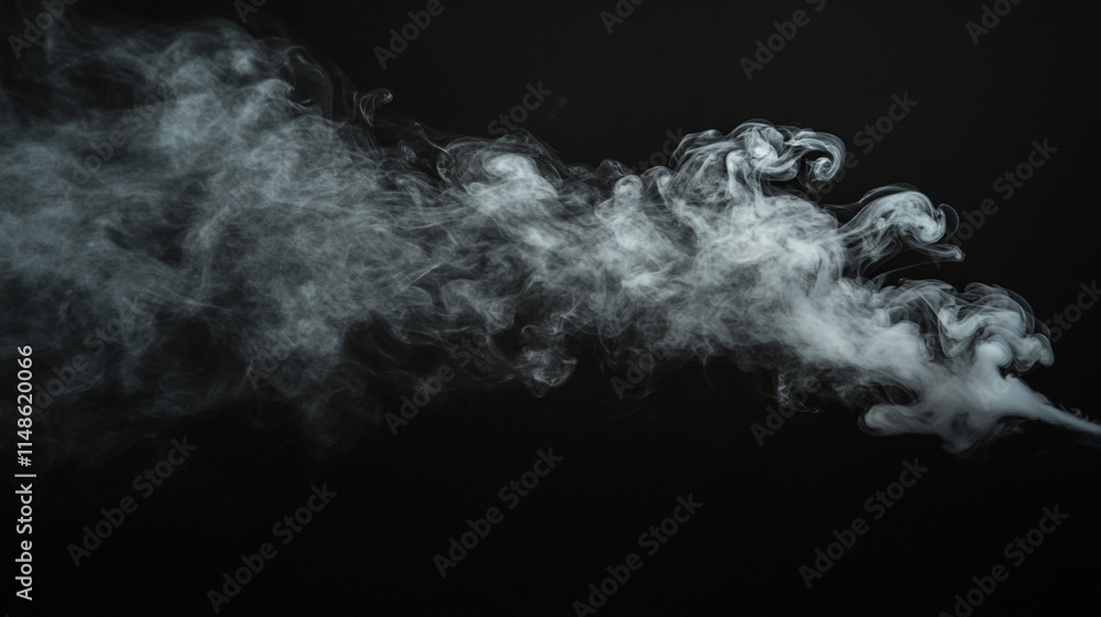 Poster smoke curling in wispy patterns against a dark background.