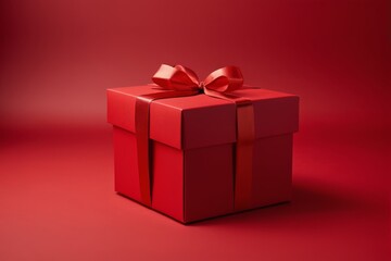 Obraz premium a red box with a bow on it