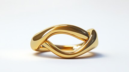 Wedding gold ring isolated on a white background close up