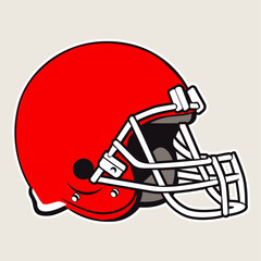 Simple american football helmet on white background