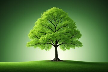 Fototapeta premium a tree with green leaves on a green background