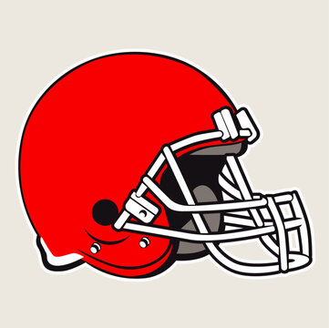 Simple american football helmet on white background