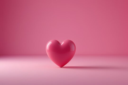 a red heart on a pink background
