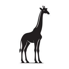 Naklejka premium Minimalistic giraffe silhouette for versatile design purposes - Giraffe black vector 