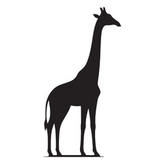 Giraffe silhouette for versatile artistic and media designs - Giraffe black vector
