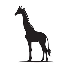 Minimalistic giraffe silhouette for digital and print applications - Giraffe illustration - minimallest giraffe vector
